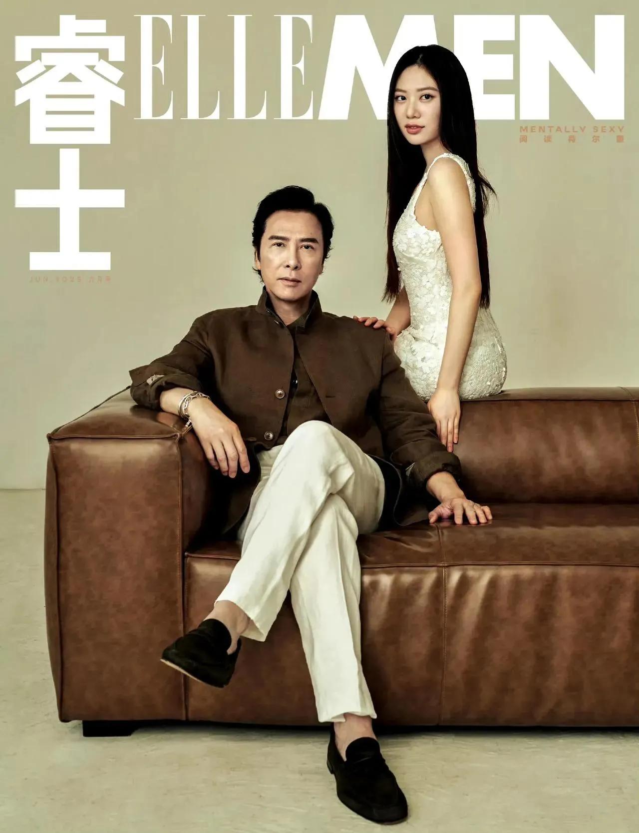 @甄子丹与女儿甄济如ELLEMEN六月刊封面[比心]