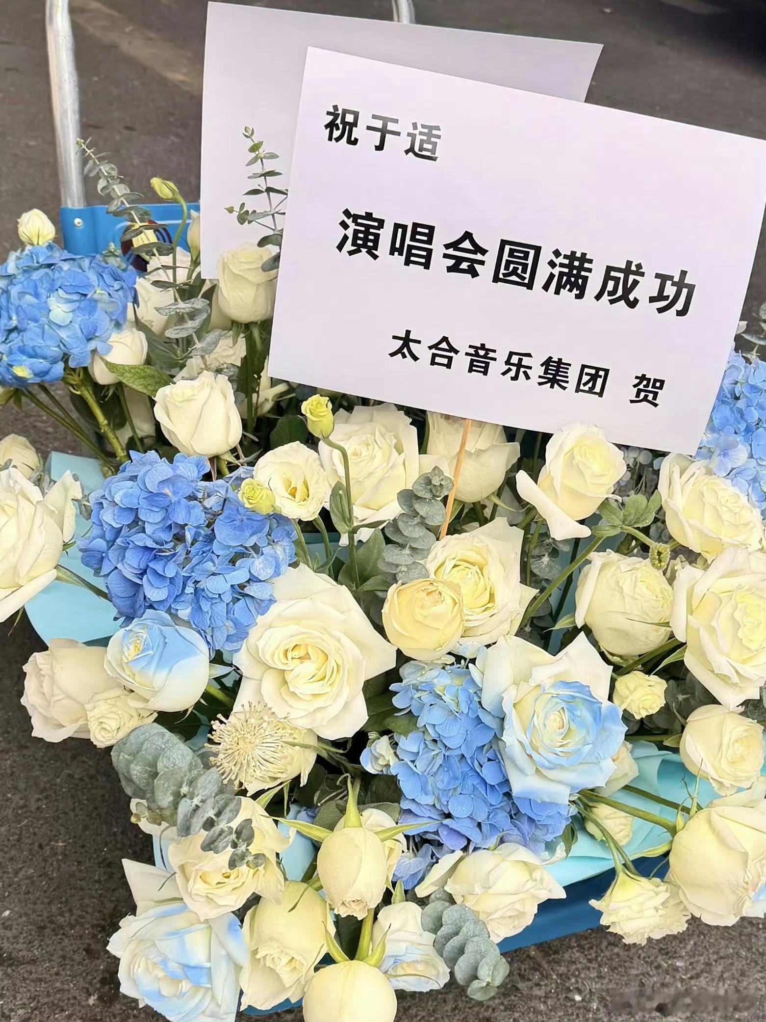 于适演唱会后台被花蓝堆满了 于适合肥演唱会后台被花蓝堆满了！于适就这样一直走花路