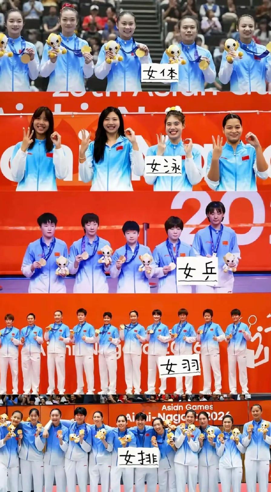 女子能顶半边天！你看这次亚运会就知道了。
亚运会四年一次，我们都非常重视，从开始