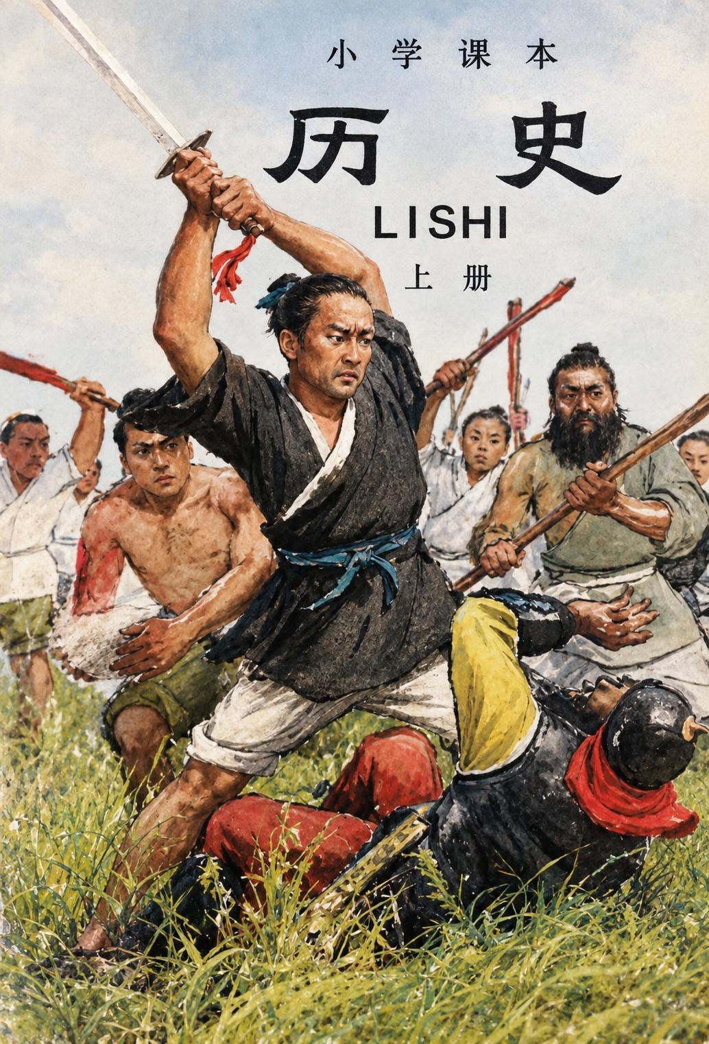 老课本封面，陈胜吴广起义。这次行动还诞生了好几个成语。你还有印象吗？
记得当年大
