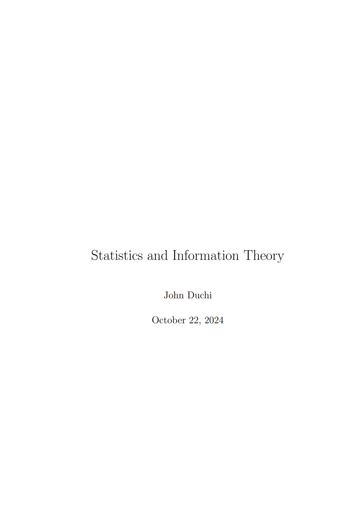 斯坦福大学统计和信息论的讲义，600多页的pdf文件web.stanford.e