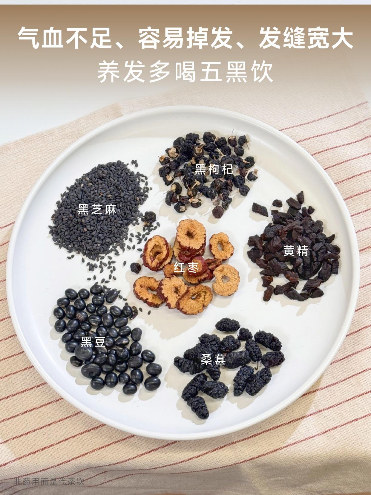 冬天气血不足掉发要喝的，五黑养发饮 这杯五黑养发饮，气血不足的掉发多的...