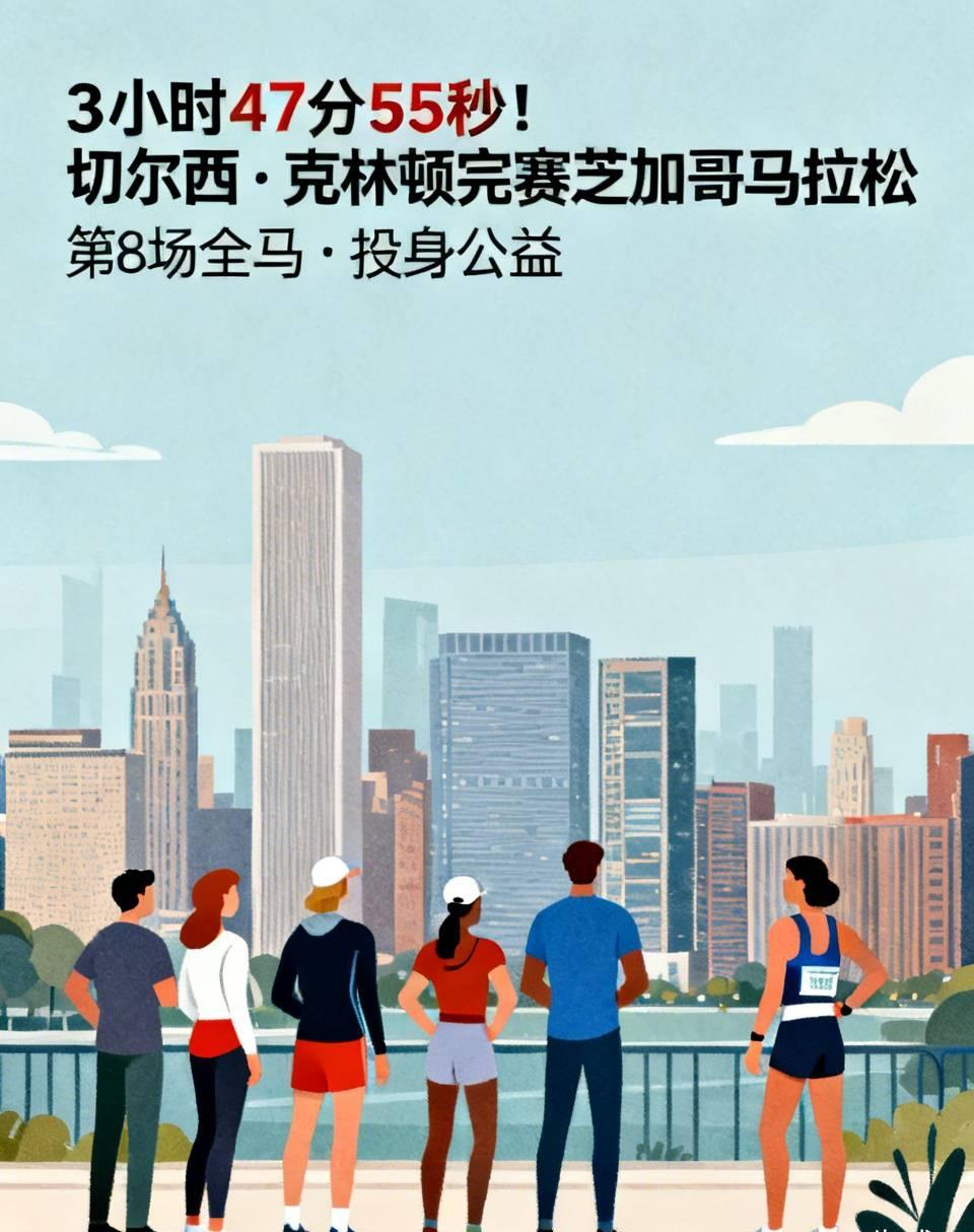 3小时47分55秒！切尔西·克林顿完赛芝加哥马拉松！
 
终点，克林顿夫妇到场迎