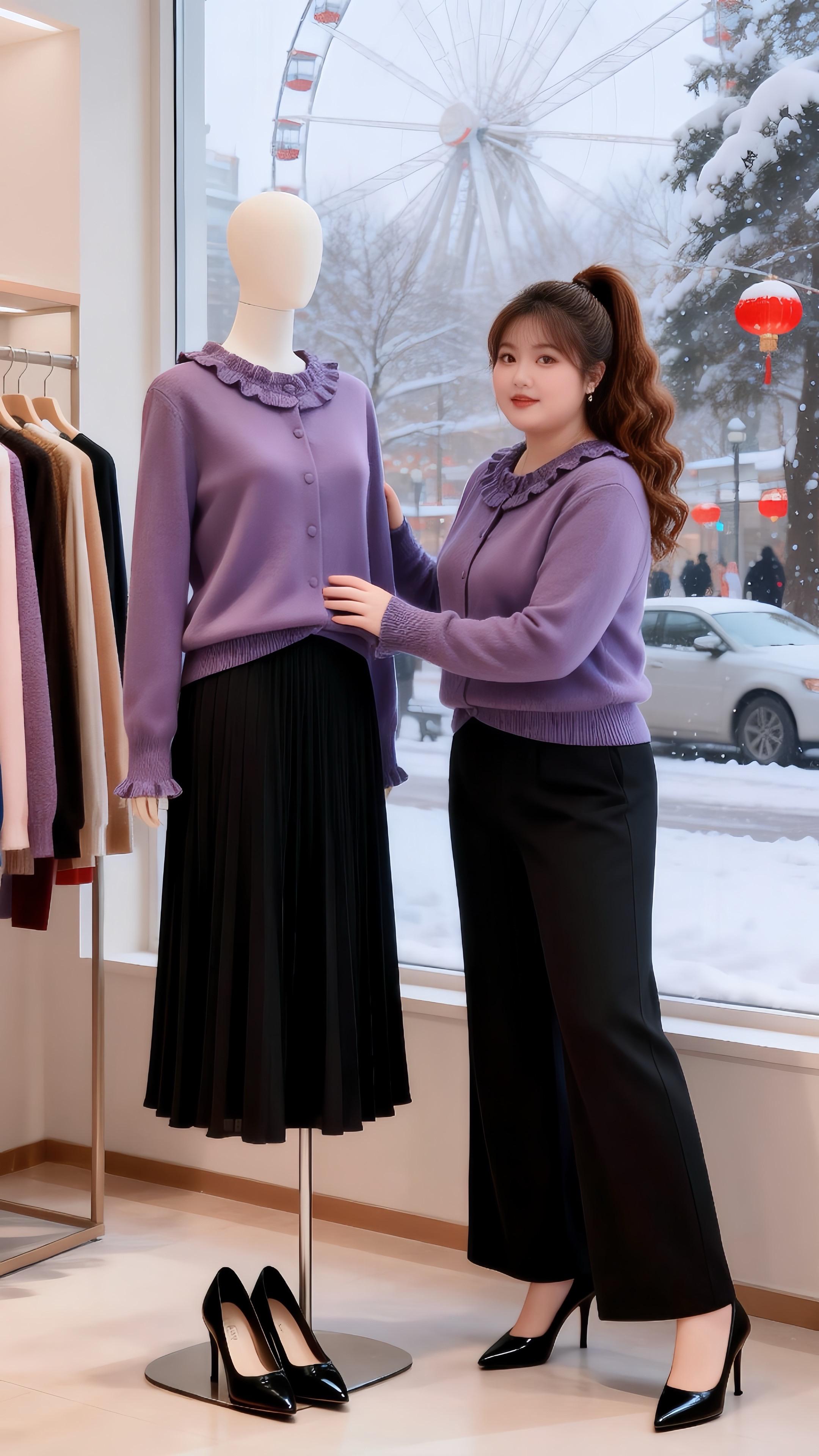 大码女装冬日穿搭一周不重样新年战袍我回家穿哪套梨型身材如何拿捏秋冬穿搭...