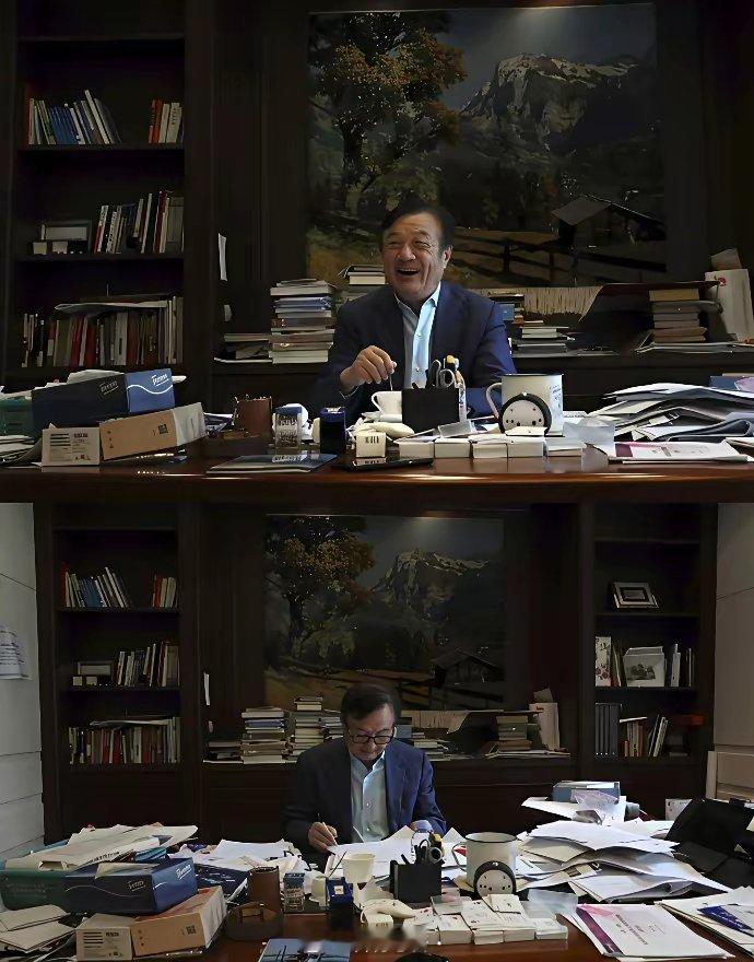 华为创始人任正非的办公室，一看就是日理万机