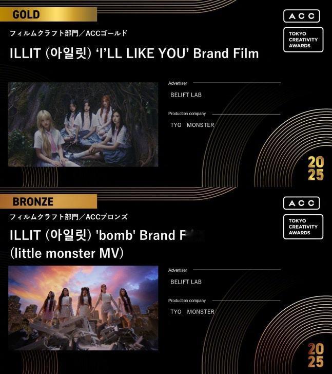 【Dispatch】[ILLIT 在日本最大规模的创意奖项中荣获两项大奖]近日，