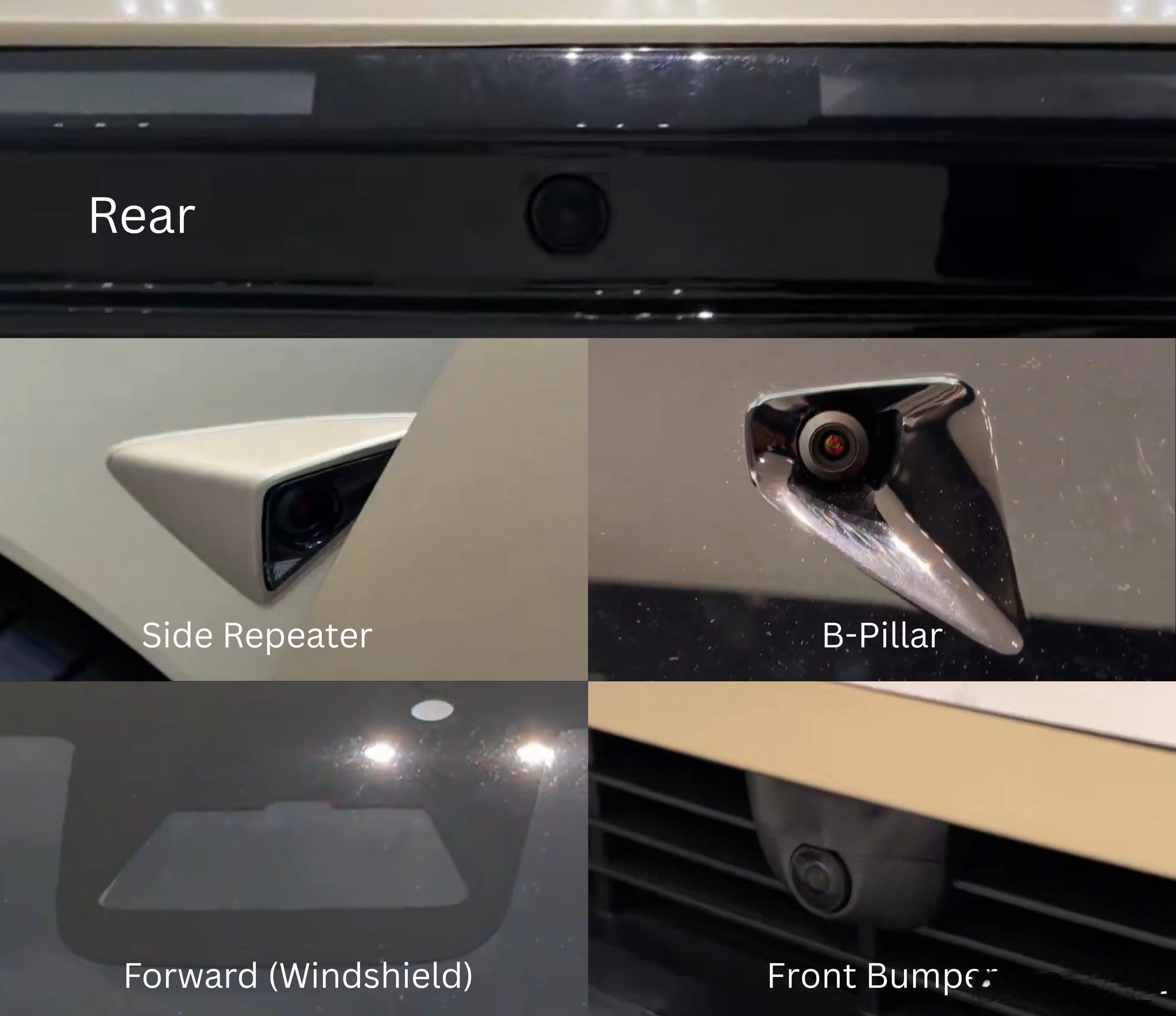 目前，最接近量产特斯拉Cybercab的FSD摄像头的特写镜头。纯视觉在硬件方面