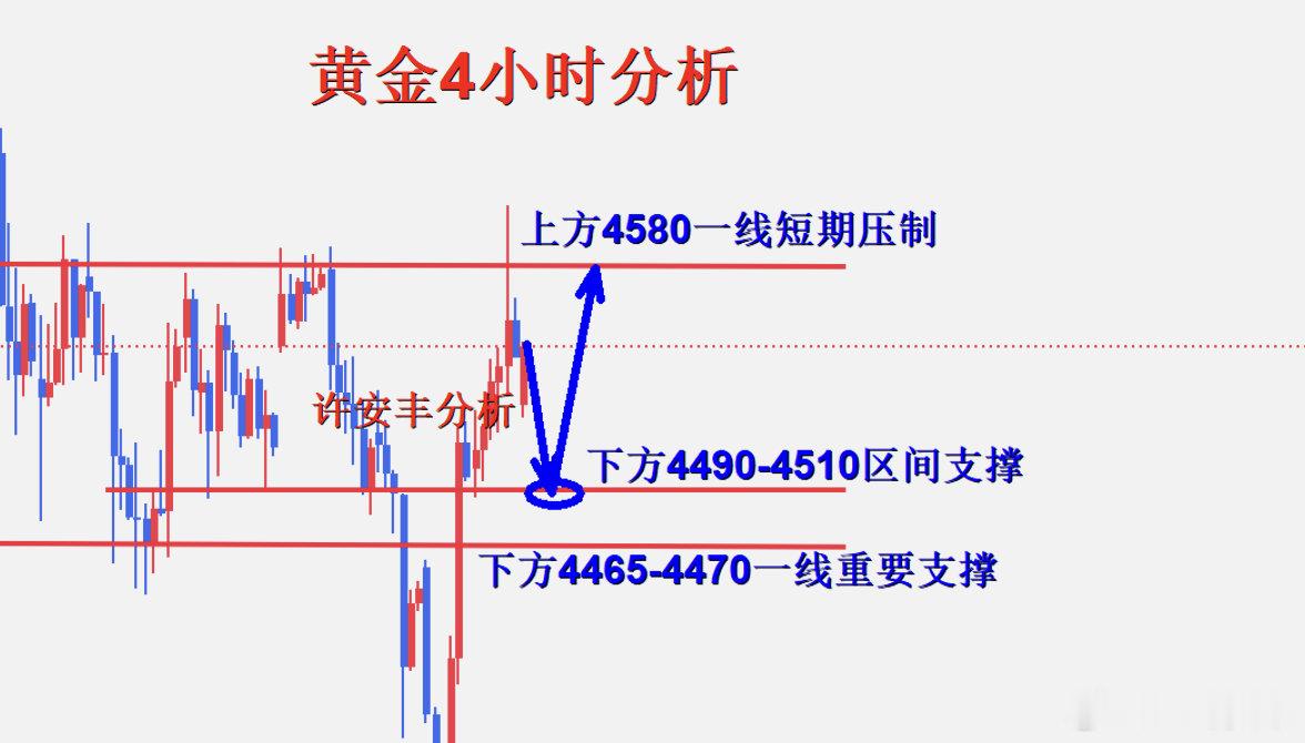 黄金黄金财经现货黄金v+粉丝订阅 黄金今日行情思路分析，回踩关注4490-451