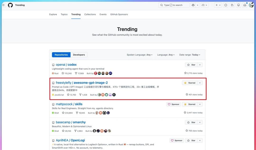 AI 开源项目冲上 TOP2 了！
刚看到我的开源项目冲上 GitHub 全球趋