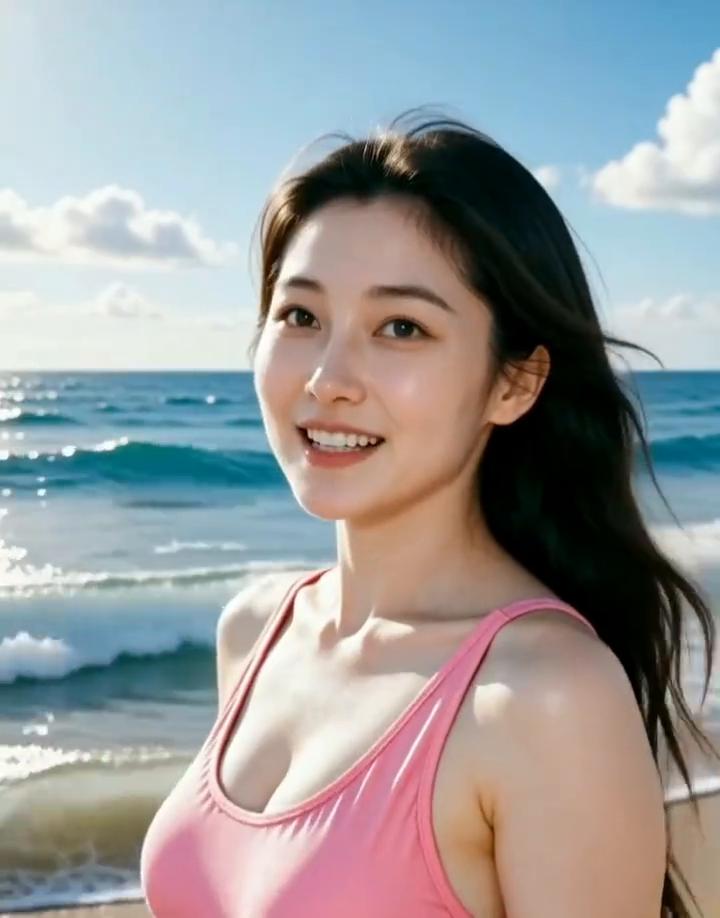 嗨，今天天气真好，一起来海边玩吧。你看这海多蓝，要不要一起走走？