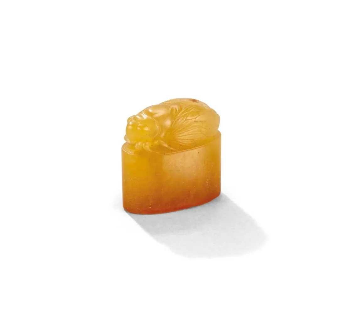 清雍正 田黃凍蟬鈕「兢兢業業」印