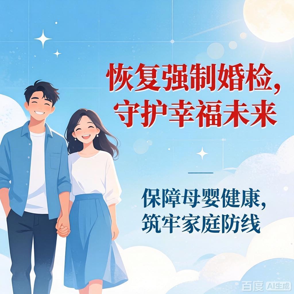 恢复强制婚检制度，很有必要！
邻居王师傅儿子准备结婚，向女方提出一起去婚检，女方