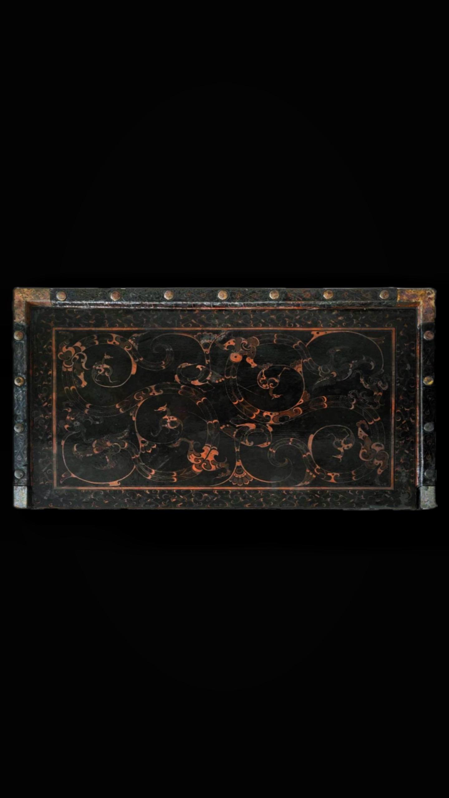 战国· 龙凤图漆木案。夏之日，冬之夜 百岁之后，归于其居 冬之夜，夏之...