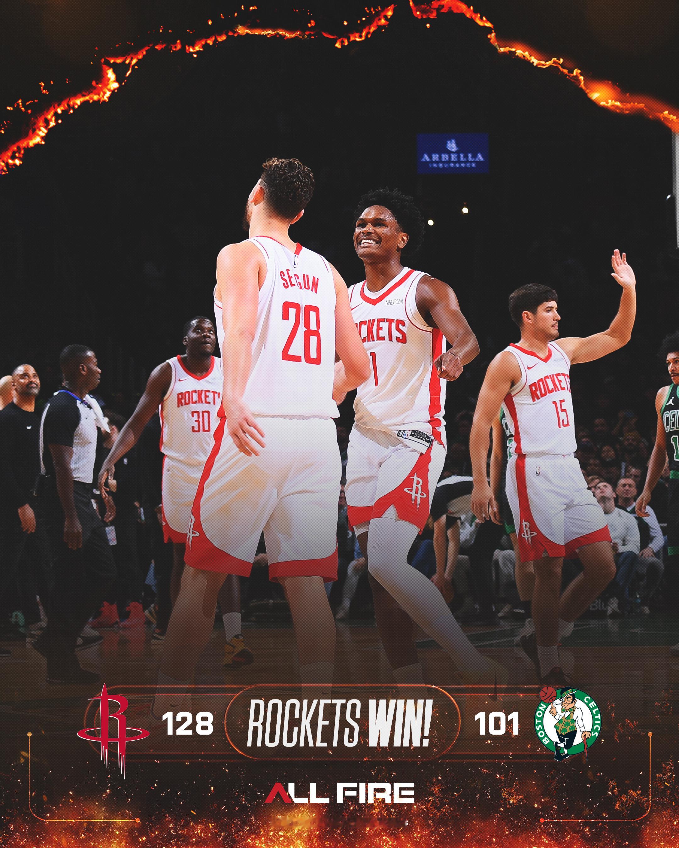 火箭狂胜凯尔特人27分 ​ 杜兰特一周两次三节打卡乌度卡面对老东家往死里打 火箭