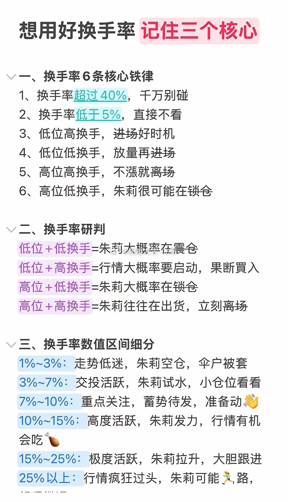 换手率记住这三个核心 