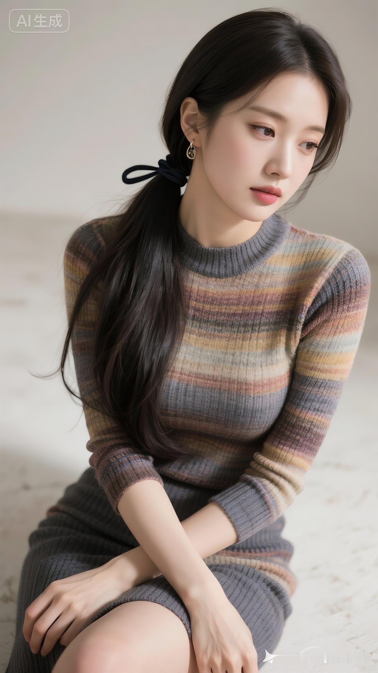 温柔毛衣穿搭，秋日暖阳下的少女心！
