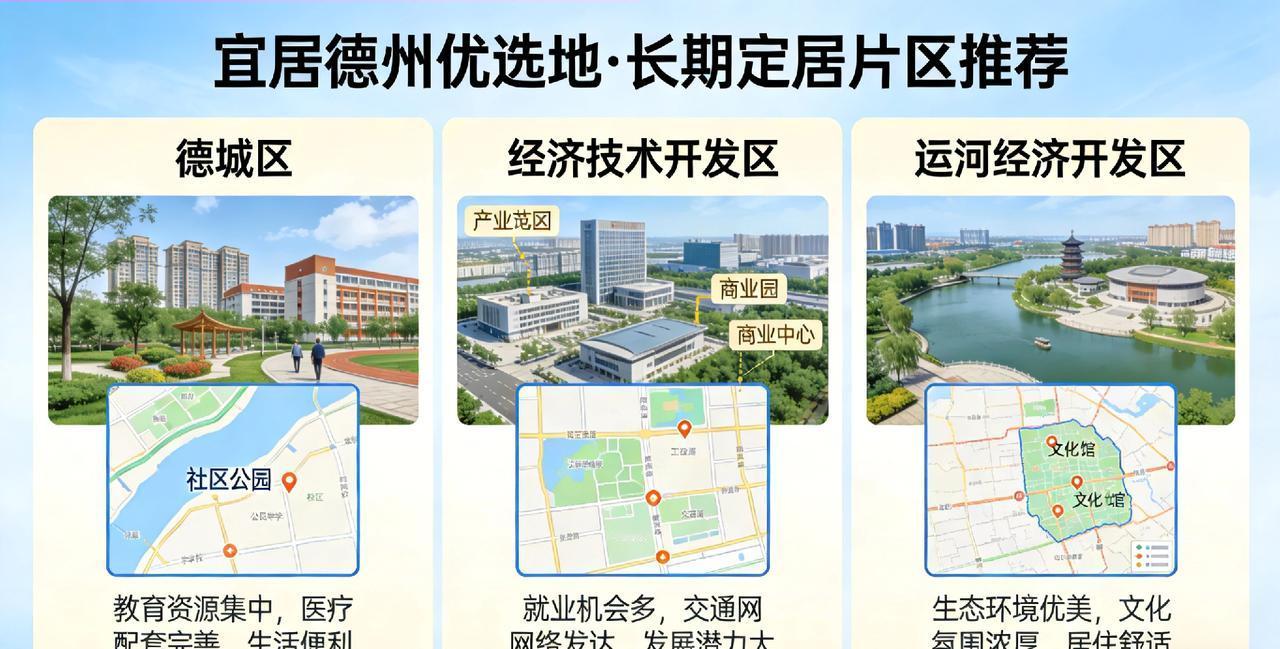 宜居德州优选地，适合长期定居的片区推荐