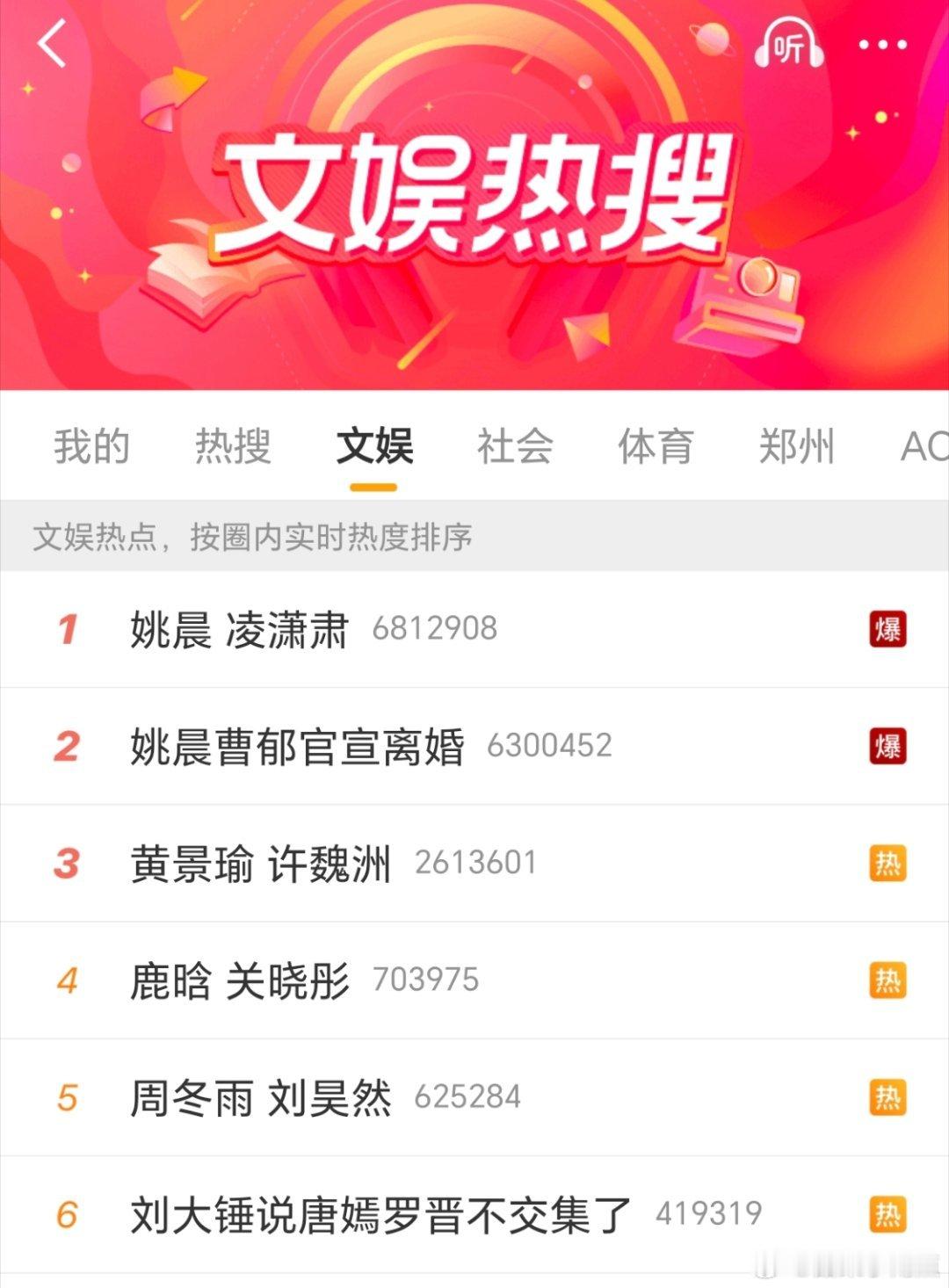 今日热搜文娱榜离婚的，复合的，结婚的，恨海情天的各大婚恋观察综艺看过来！ 