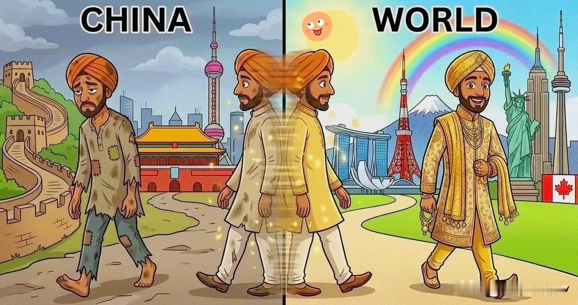 印度国内一张漫画被广泛传播：凡是去中国的印度人，下辈子都是达利特。凡是去新加坡日