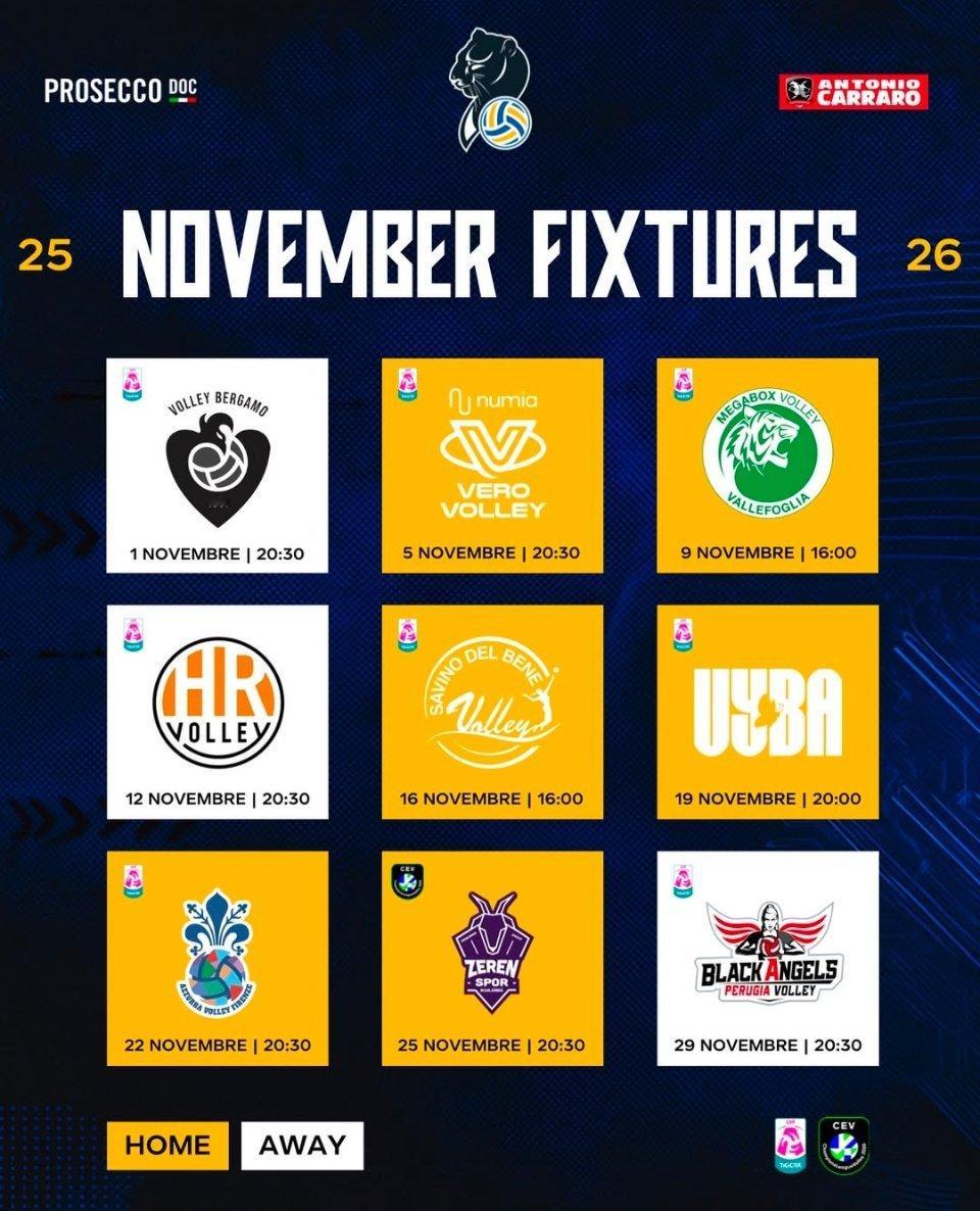 科内利亚诺11月比赛安排，有联赛有欧冠！朱婷会在全运会结束后归队参赛！朱婷[超话