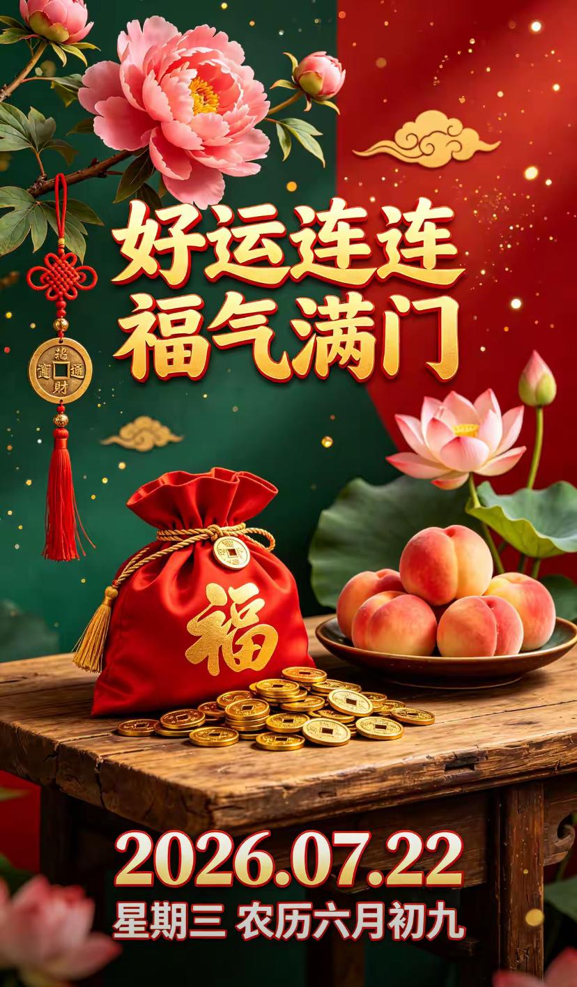 🌺2026./7月22日，风柔暑气散，人间常安然🌺

🌿🌸伏天清晨，满目