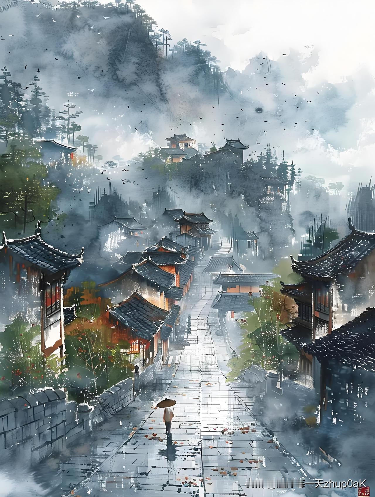 《雨中漫兴》
——明·苏葵
朝市无人得自闲，
闲时惟在雨声间。
曲肱不倩邯郸枕，