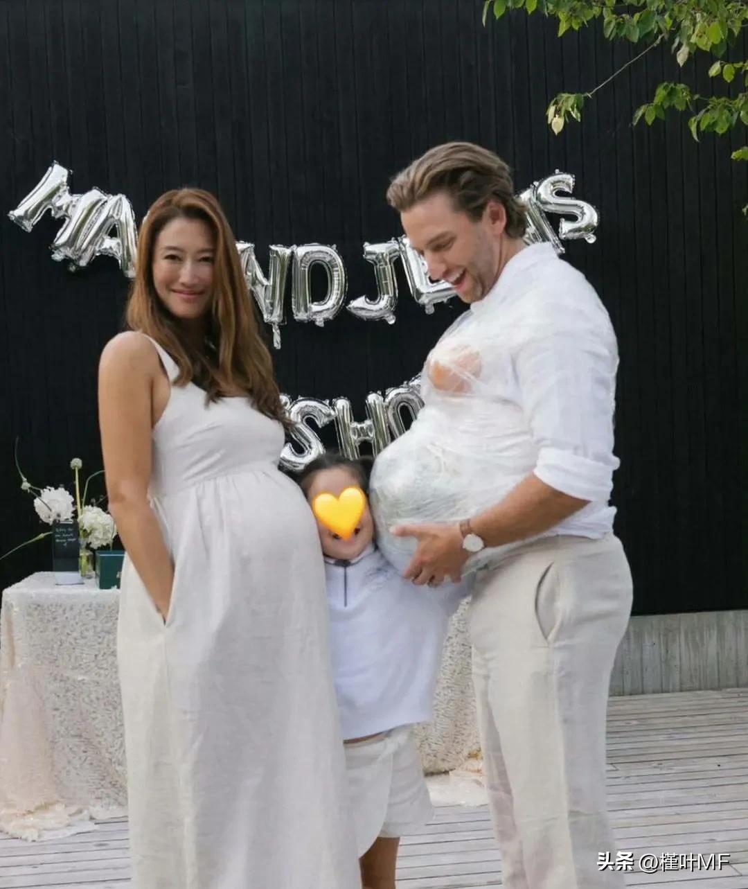 谢霆锋的妹妹谢婷婷怀二胎和外籍男友开派对，42岁的她孕味十足，她还公布了二胎性别