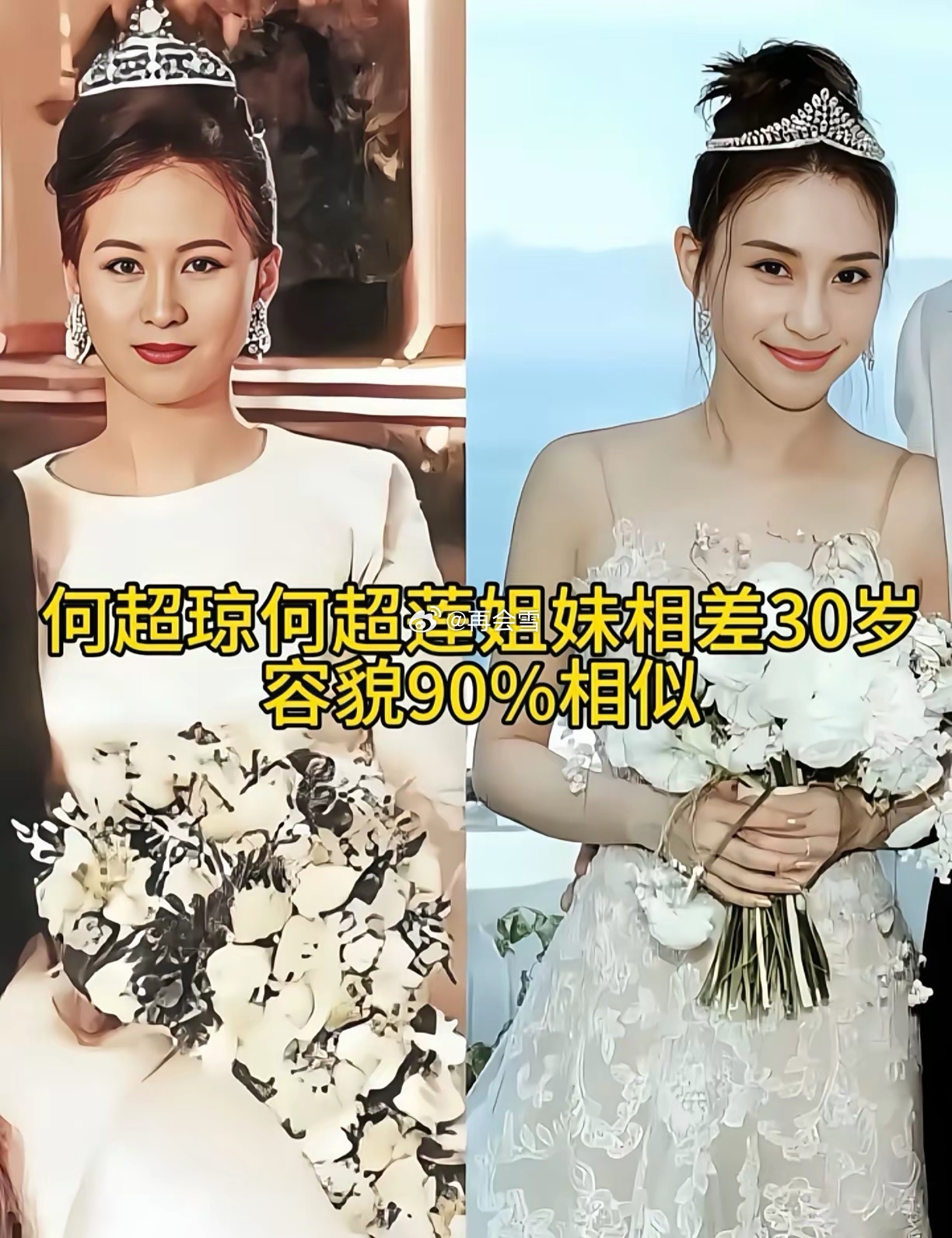 赌王最像的两个女儿，何超莲和她的姐姐何超琼俩人虽同父异母，但都遗传了父亲的混血基