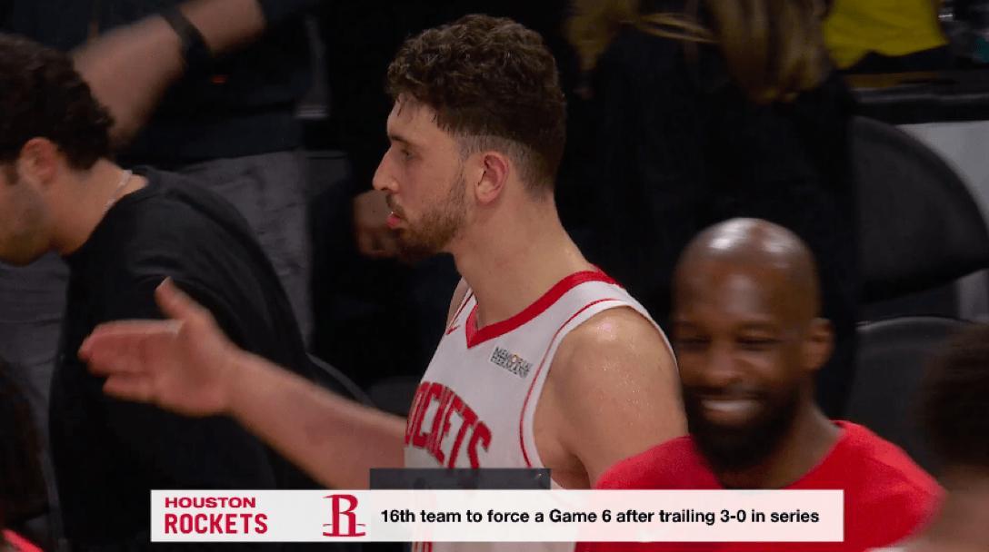 火箭vs湖人火箭成为NBA季后赛历史上第16支在系列赛0-3落后、顽强扳平并拖入