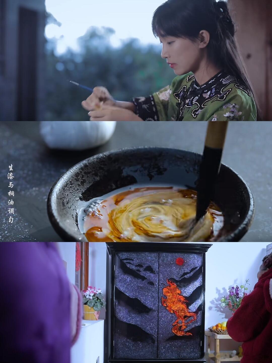 #李子柒回归#李子柒真的回来了，这次带来的是让人眼前一亮的漆器制作视频！从春天到