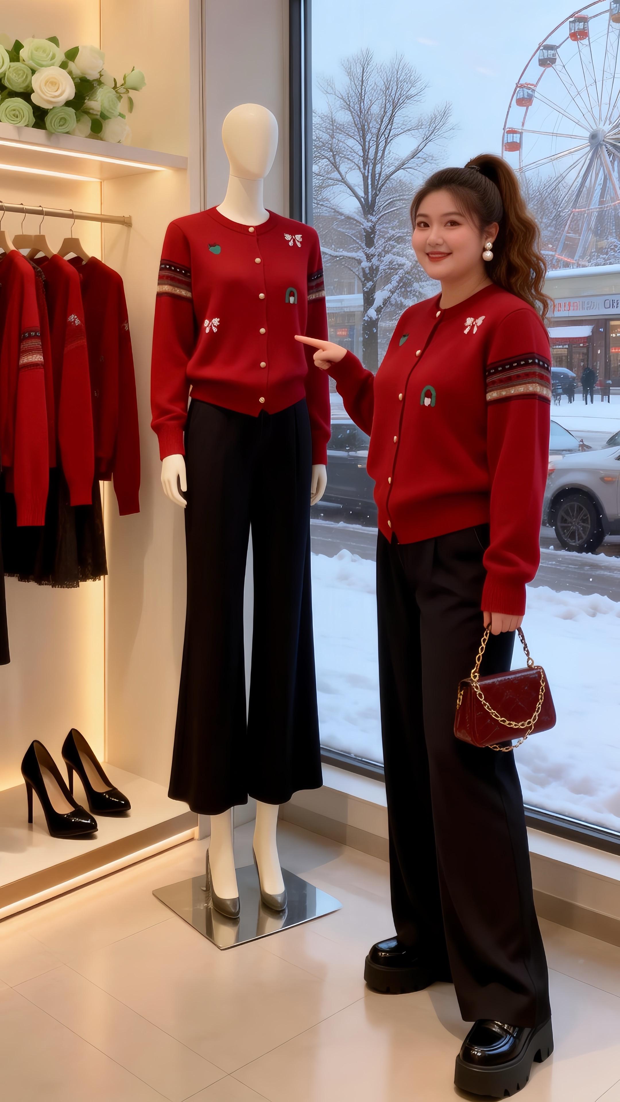 大码穿搭针织打底衫脱下外套也体面的秋冬内搭当我找到了适合的穿搭微胖梨形...