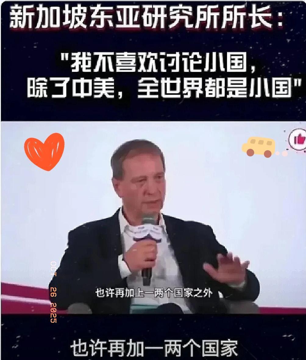 语出惊人！美国教授新加坡论坛放话：除了中美，全世界都是小国！
 
新加坡一场国际
