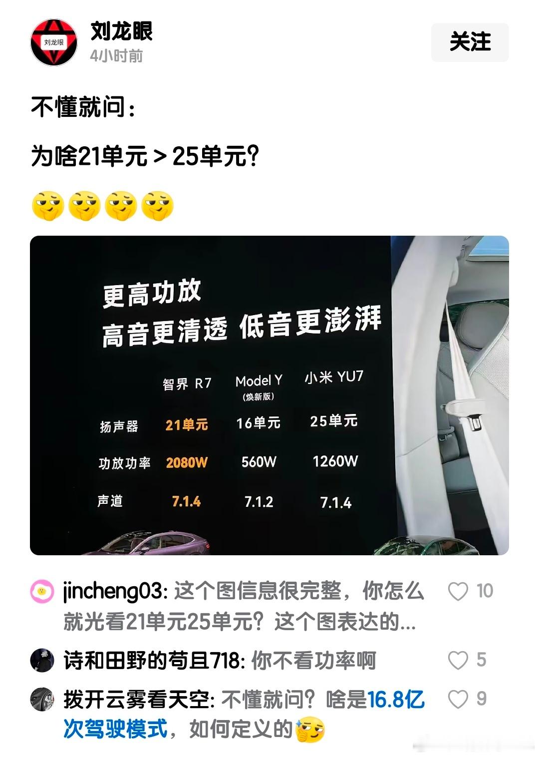 这智商不够啊哪只眼睛看到图中说了 21＞25 的？图中只说了更高功放，哪里写了更