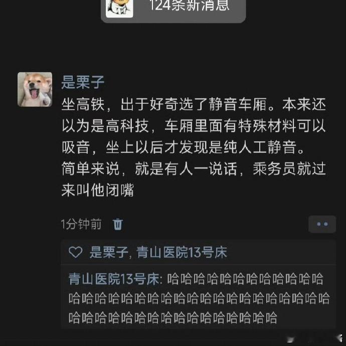 坐高铁因为好奇选了静音车厢 [融化]乘务员不叫乘务员，叫关音菩萨不过这个车厢一定