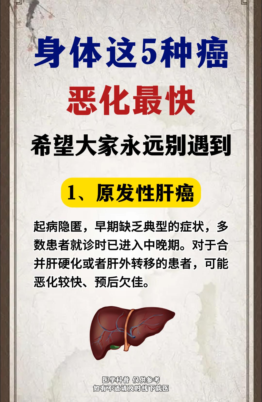身体这5种癌恶化最快。