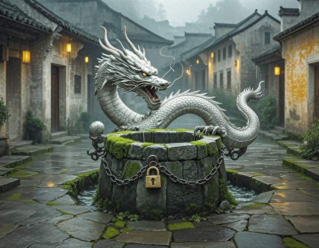 村口老井锁着一条小白龙，每逢大旱，投下七枚铜钱必有甘霖