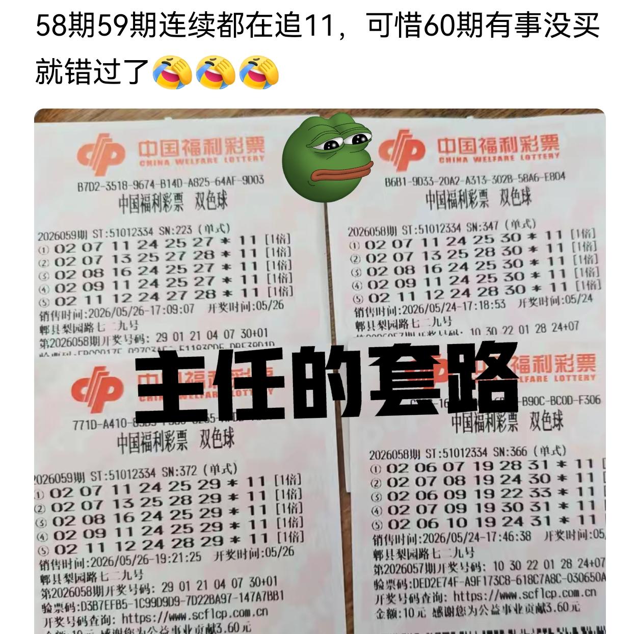 所以说，任何人都躲不过主任的套路！彩友追了多期蓝码11，偏偏就这一期没有打，然后