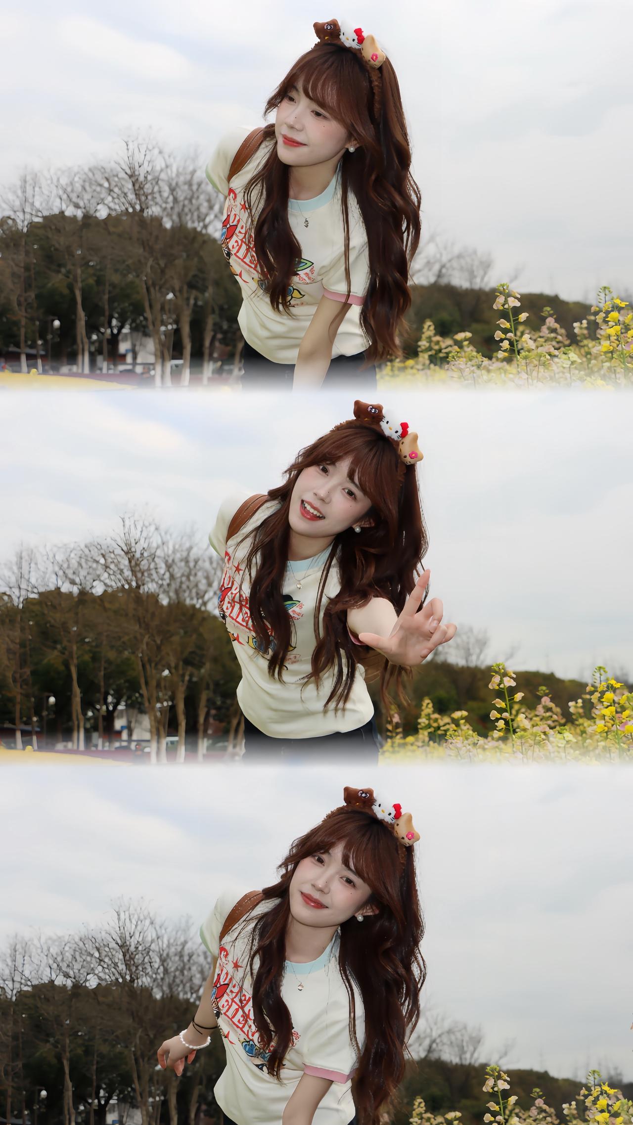 早春甜美穿搭：玩偶发箍➕卡通短袖➕微喇牛仔裤 尝试一下休闲可爱风
甜美穿搭 我的