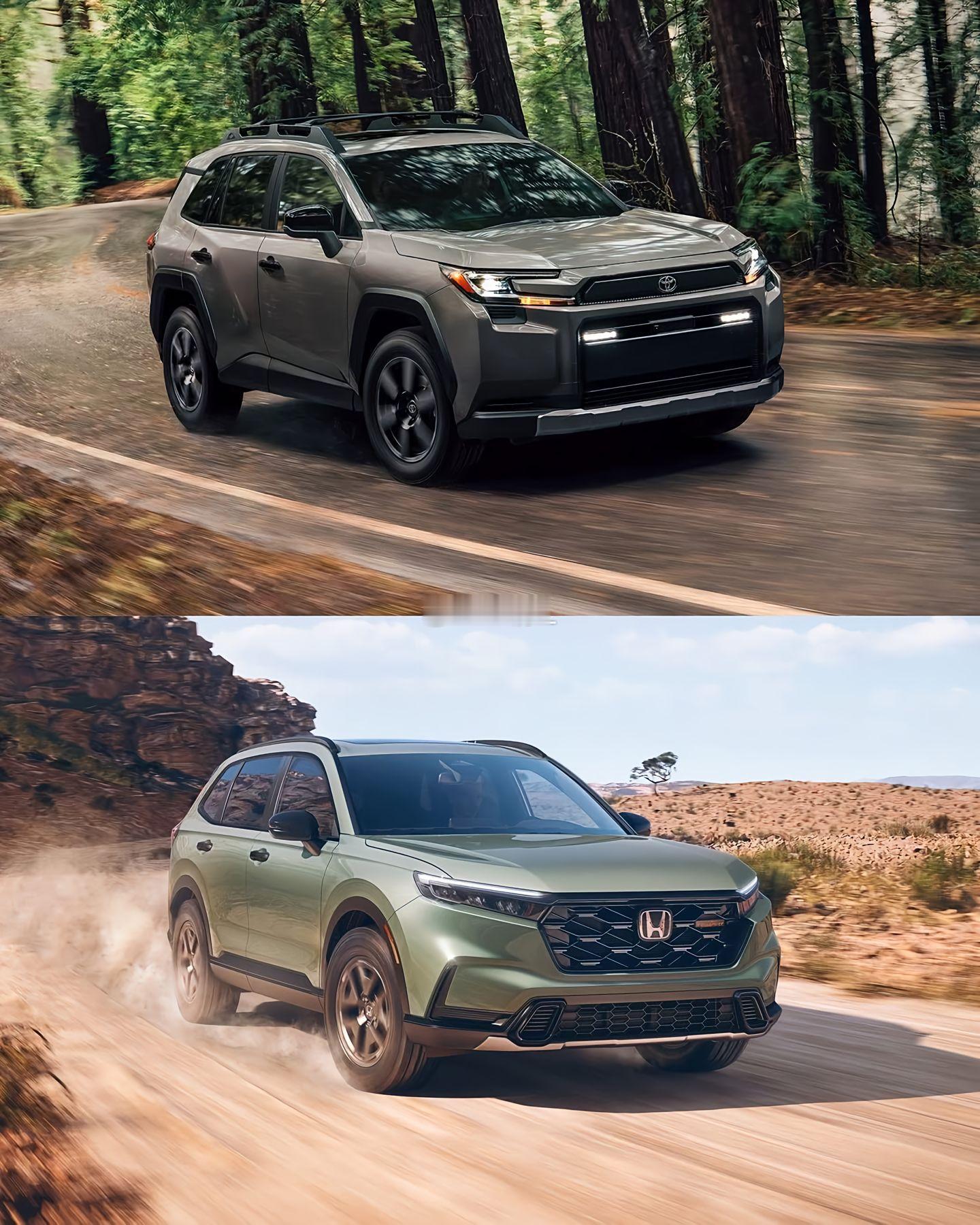 2026款丰田RAV4和本田CR-V相比。我们通过图片让丰田与其竞争对手本田一较