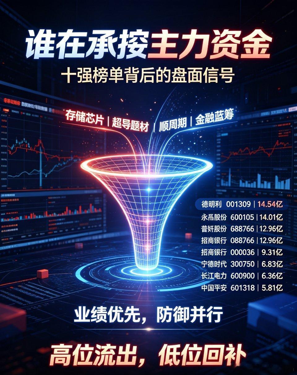 A股科技退潮今日主力资金净流入前十个股！今日A股结构性分化极致拉满，高位硬科技持