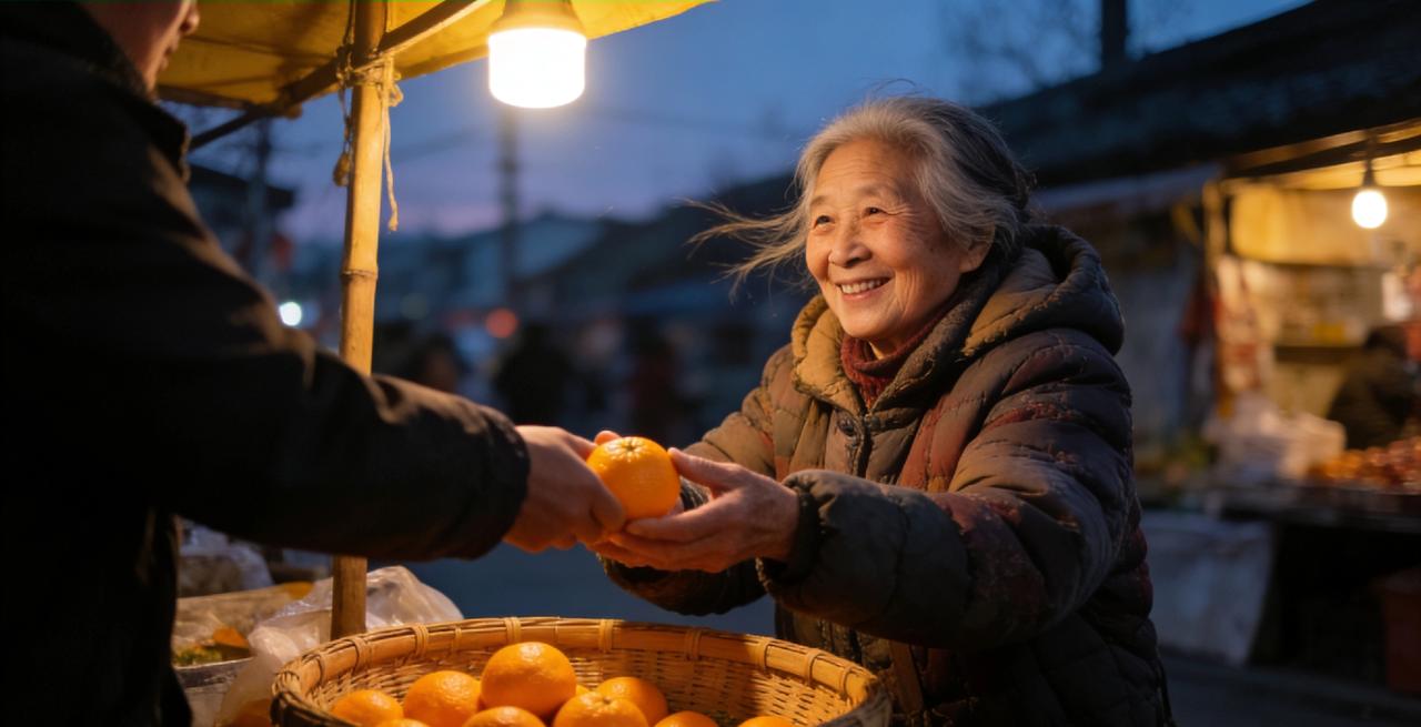 善良是应该被传递的,对吗?

 下班路上碰到个卖橘子的阿婆，寒风里缩着脖子，面前