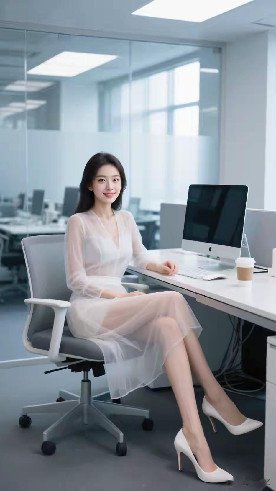 文笔挑战：
一袭白装雅韵生，
恰如清水出芙蓉。