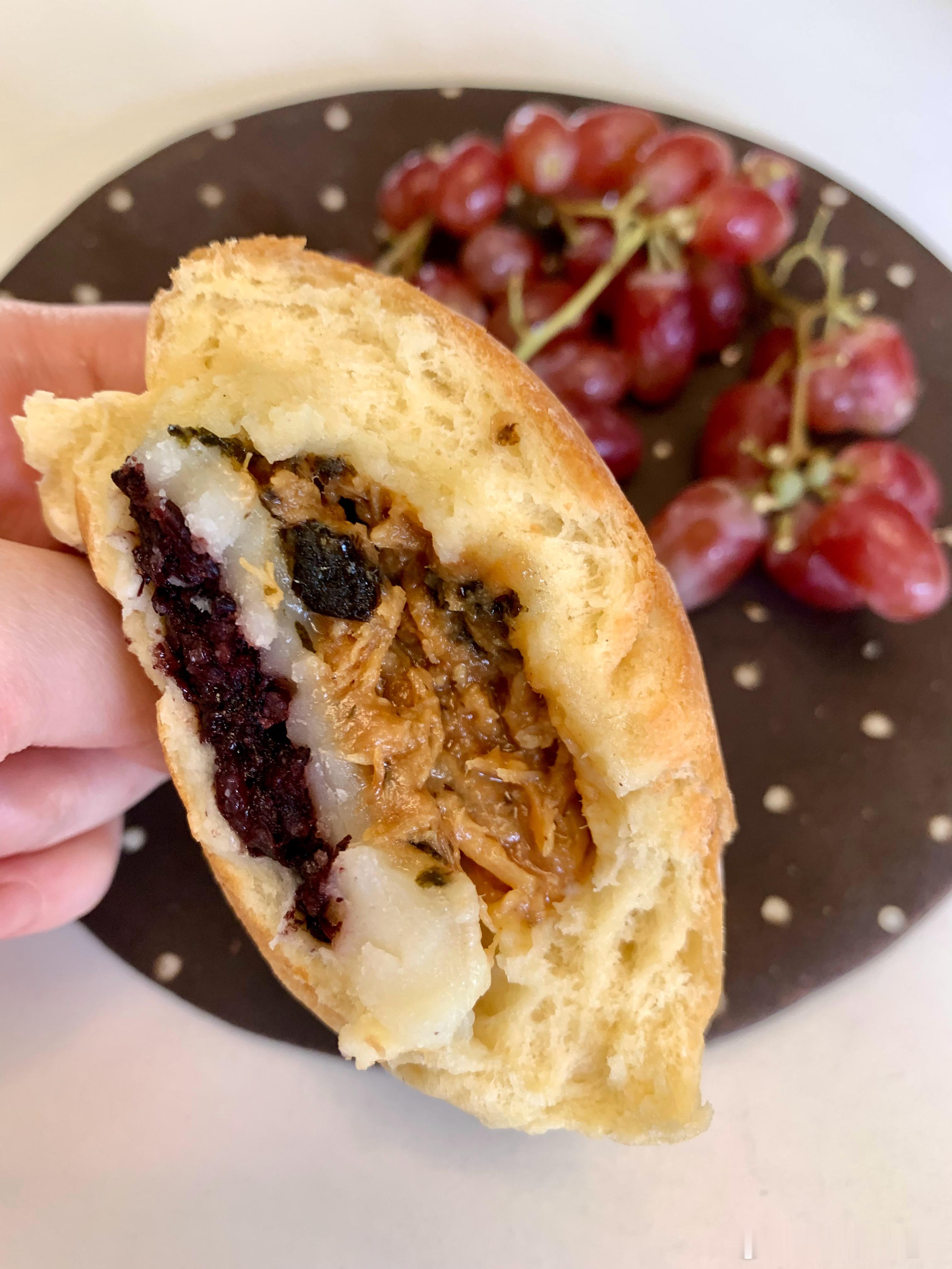 🍇黑芝麻核桃豆乳麻薯紫米肉松米面包早餐早餐美食不可辜负的美食日常plog 