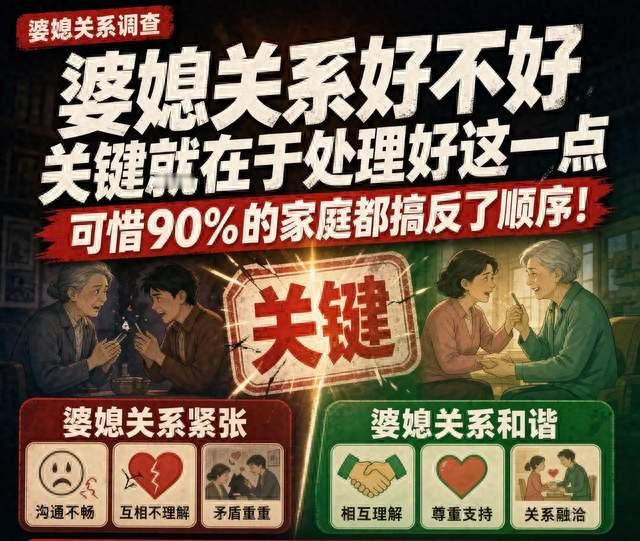 婆媳关系好不好，关键就看这一点，可惜90%的家庭都搞反了顺序！