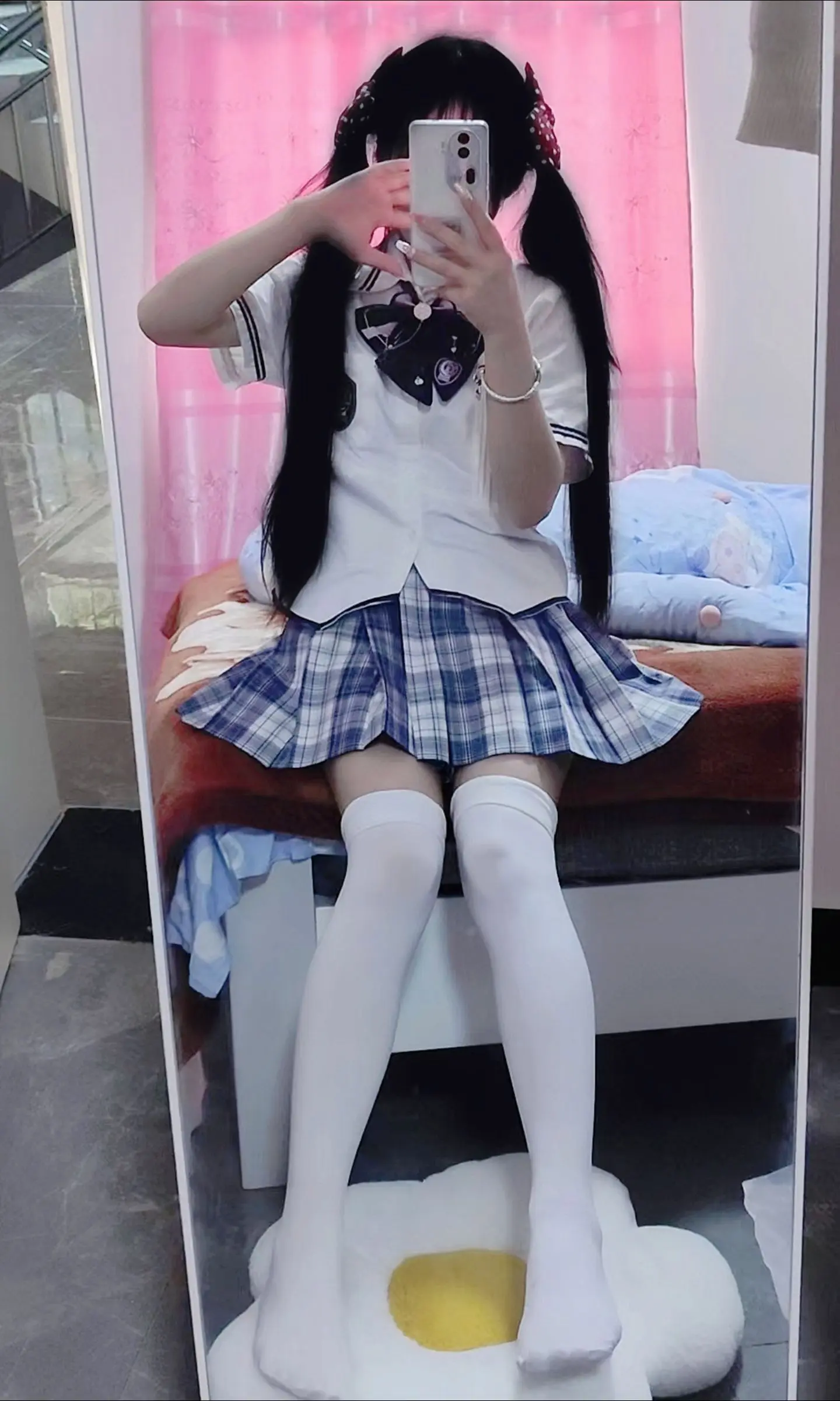 jk制服 甜妹 jk 对镜拍 jk穿搭