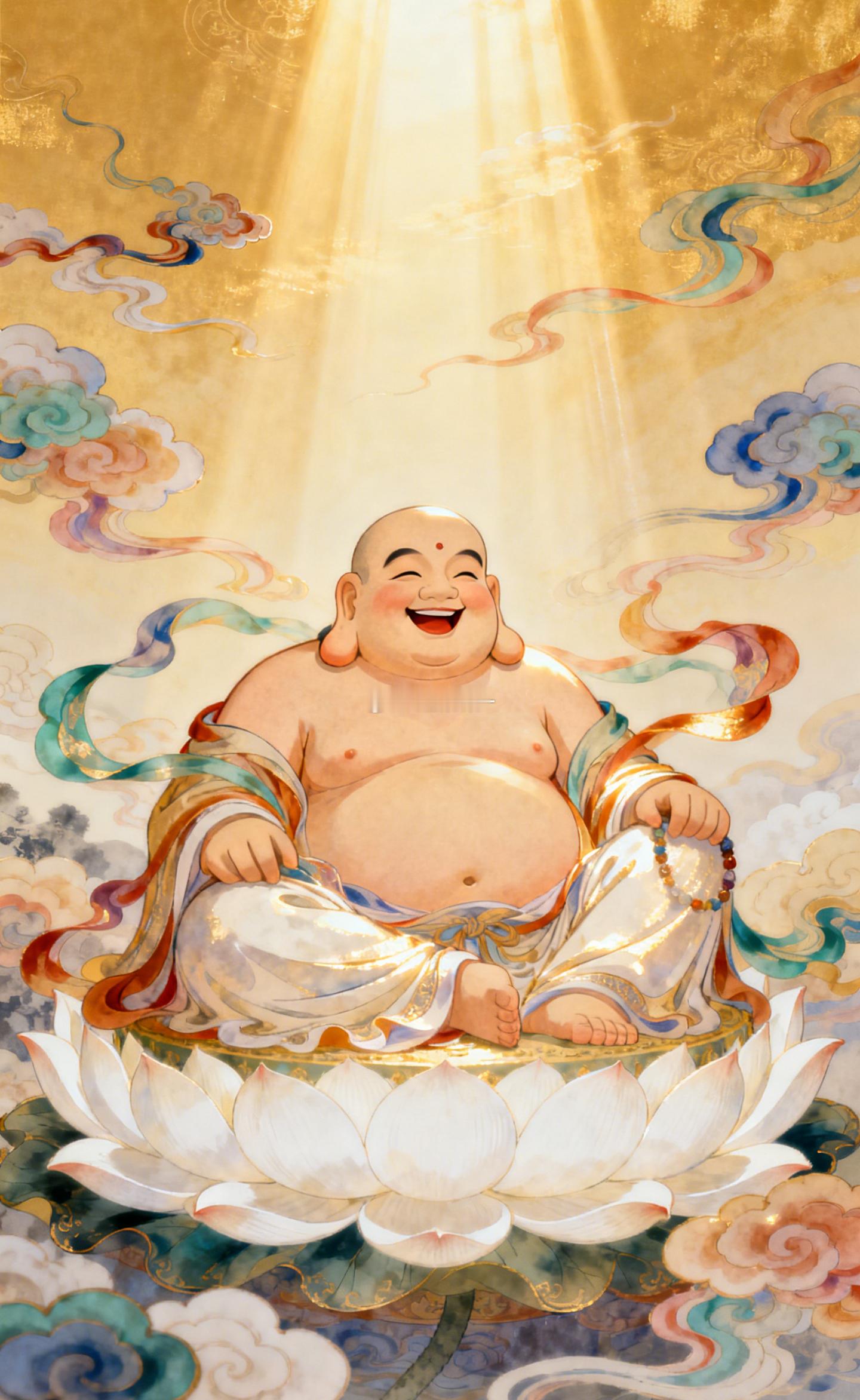 人和、事顺、路开、财聚！弥勒菩萨欢喜护念所至，所得皆有来处，所守皆有余地祈福祈愿