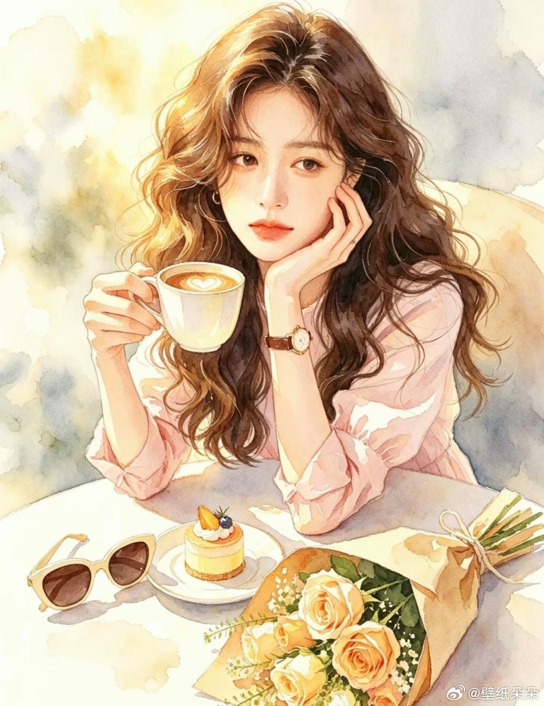 小长假慵懒惬意下午茶插画🍵🧁☕🍮 