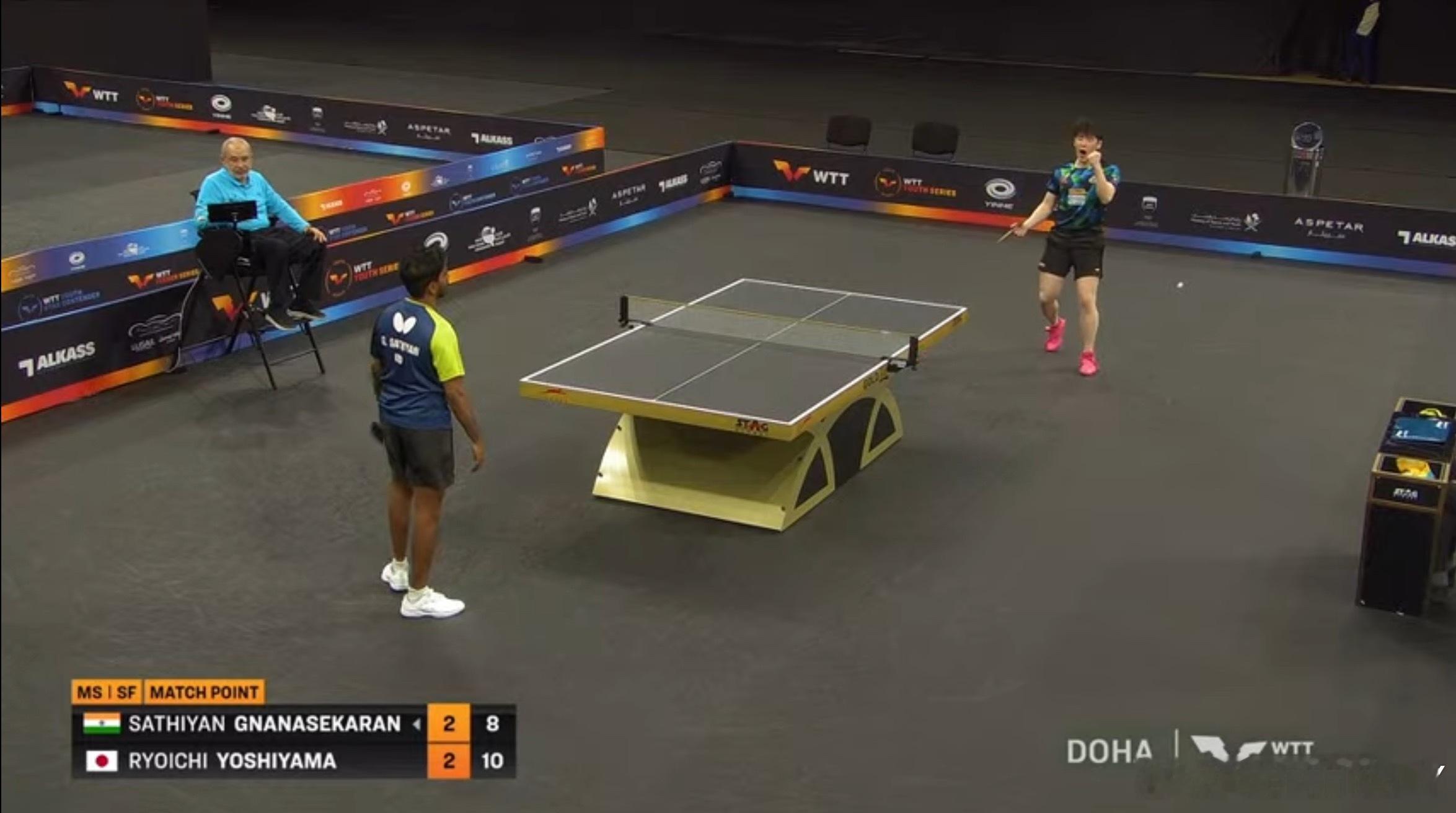 2026wtt多哈支线赛男子单打4-2吉山僚一3-2加纳纳塞卡然（11-9 11