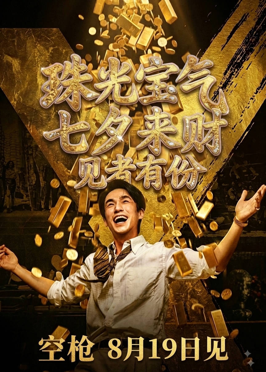 见者有份！！！朱一龙空枪撒黄金 电影空枪定档 朱一龙电影空枪