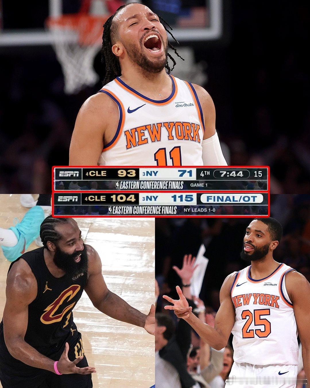 布伦森第四节是真的硬！尼克斯1比0骑士布伦森NBA季后赛